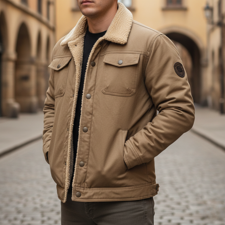 Giacca Uomo con Cappuccio e Tasche Laterali