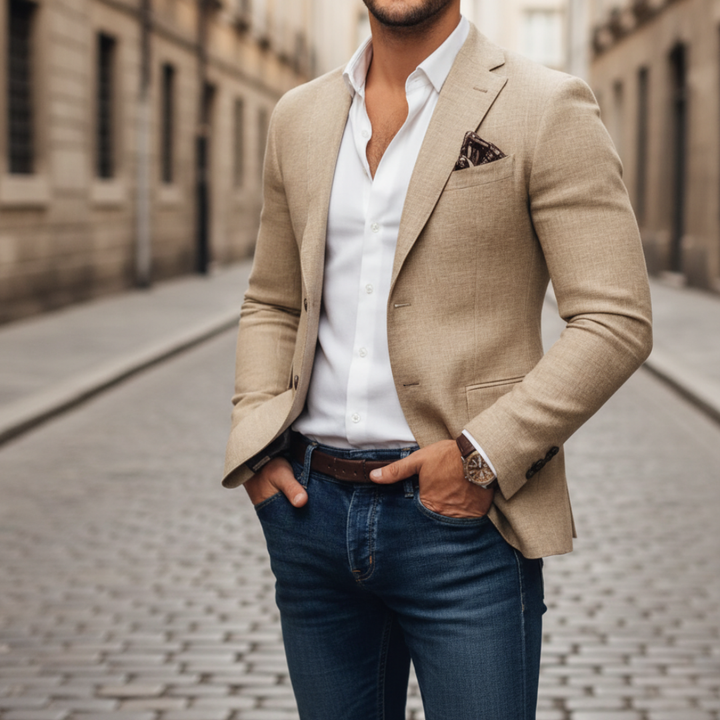 Blazer Uomo Slim Fit Tessuto Elegante