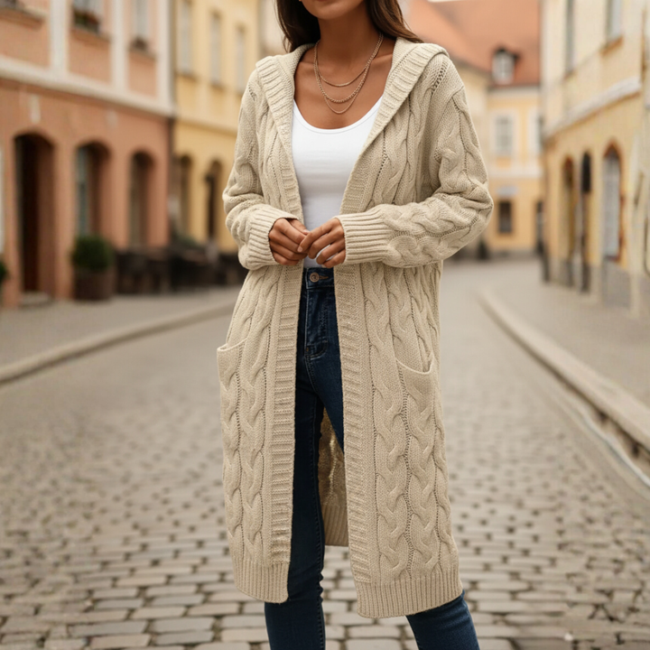 Cardigan Donna Lungo Con Tasche