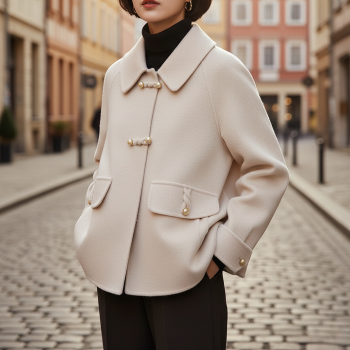 Cappotto Donna Con Bottoni Dettaglio Maniche