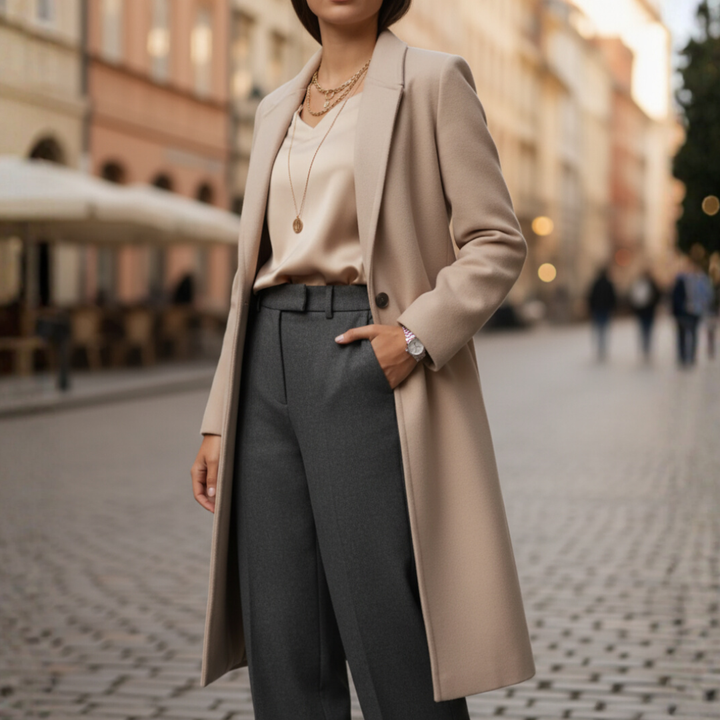 Cappotto Donna Lungo Elegante Tessuto