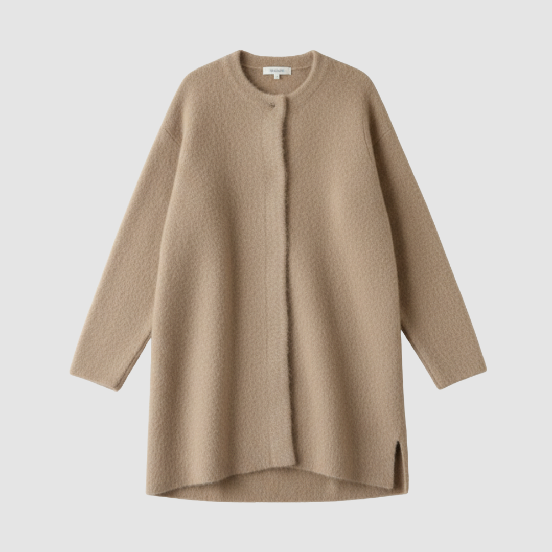 Cardigan lungo da donna in maglia