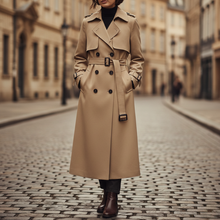 Trench Donna con Cintura Doppio Petto