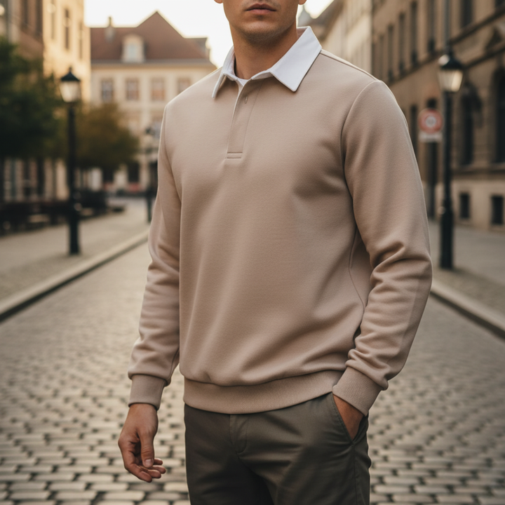 Felpa Uomo Polo Tessuto Morbido