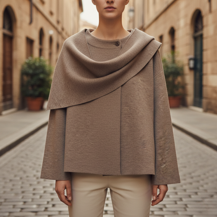 Giacca Donna Lana Cashmere Corta con Sciarpa