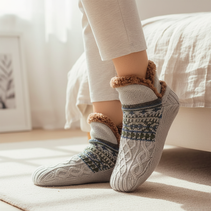 Unisex Knitted Socks with Fur