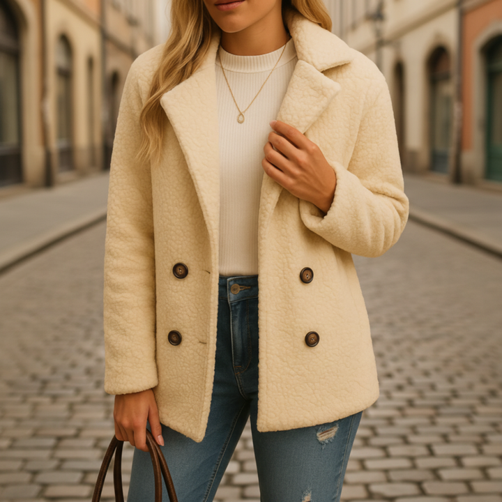 Giacca Teddy Donna Invernale in Tessuto Misto Lana