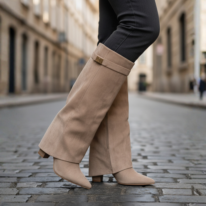 Stivali Donna con Tacco Quadrato e Punta a Stiletto