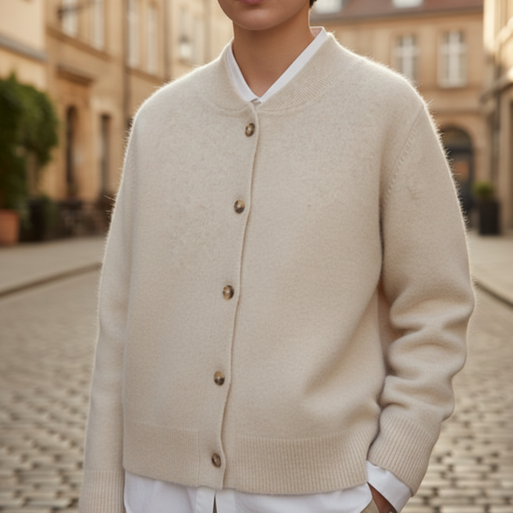 Donna Cardigan Stile Bomber Button-U