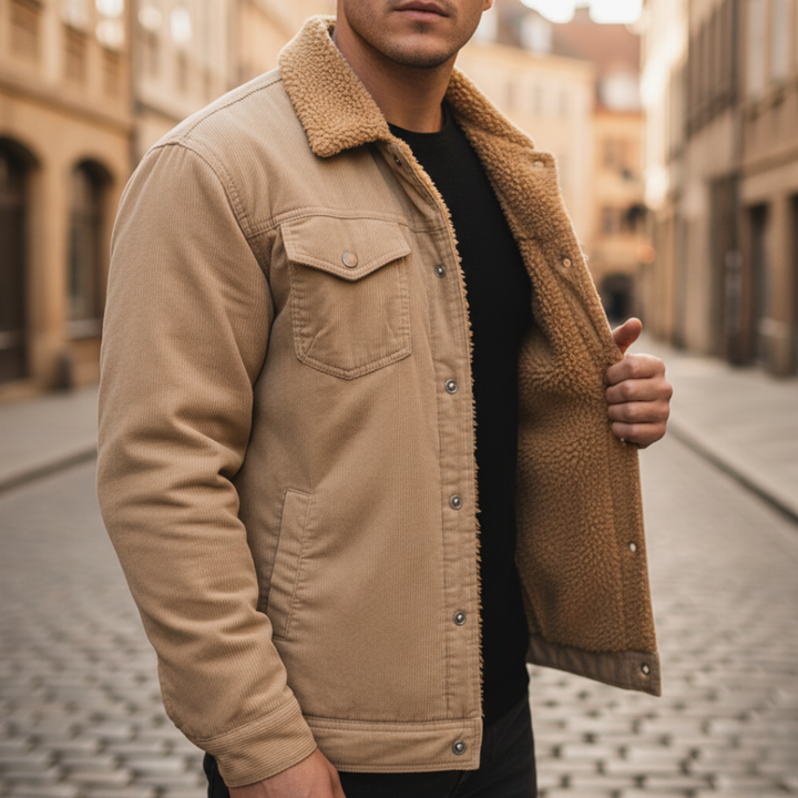 Giacca Uomo Invernale In Tessuto Con Pelliccia Interna