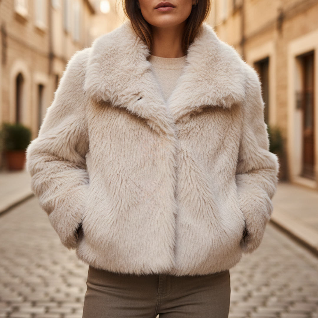 Giacca Donna Pelliccia Sintetica Casual