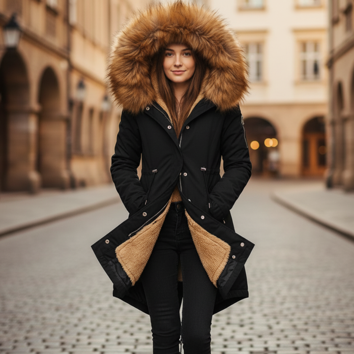 Parka Donna Invernale con Cappuccio e Pelliccia