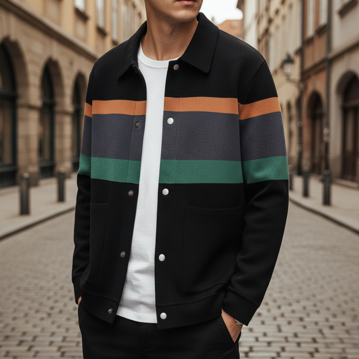 Cardigan Uomo a Quadri con Colletto – Giacca Invernale