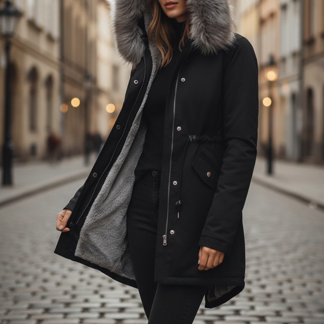 Parka Donna Invernale con Cappuccio e Pelliccia