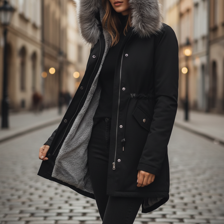 Parka Donna Invernale con Cappuccio e Pelliccia