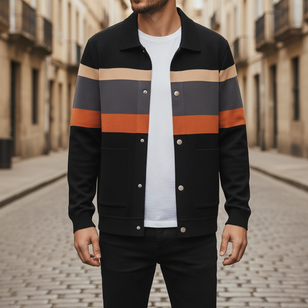 Cardigan Uomo a Quadri con Colletto – Giacca Invernale