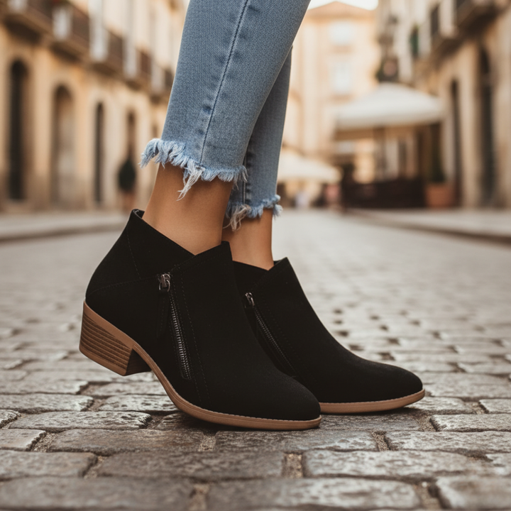 Stivaletti Donna Con Zip Tacco Comodo