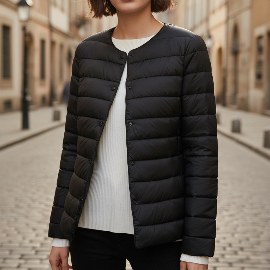 Piumino donna lungo con cappuccio e imbottitura