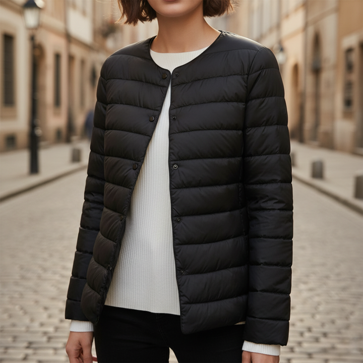 Piumino donna lungo con cappuccio e imbottitura