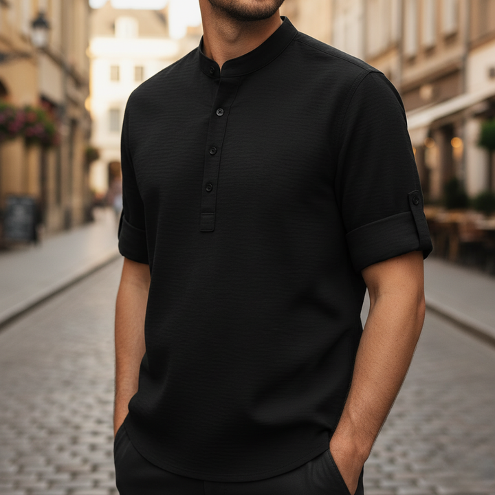 Maglia Henley Uomo in Nido d’Ape Beige