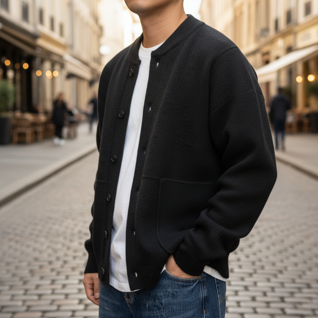 Cardigan uomo lana chiusura bottoni