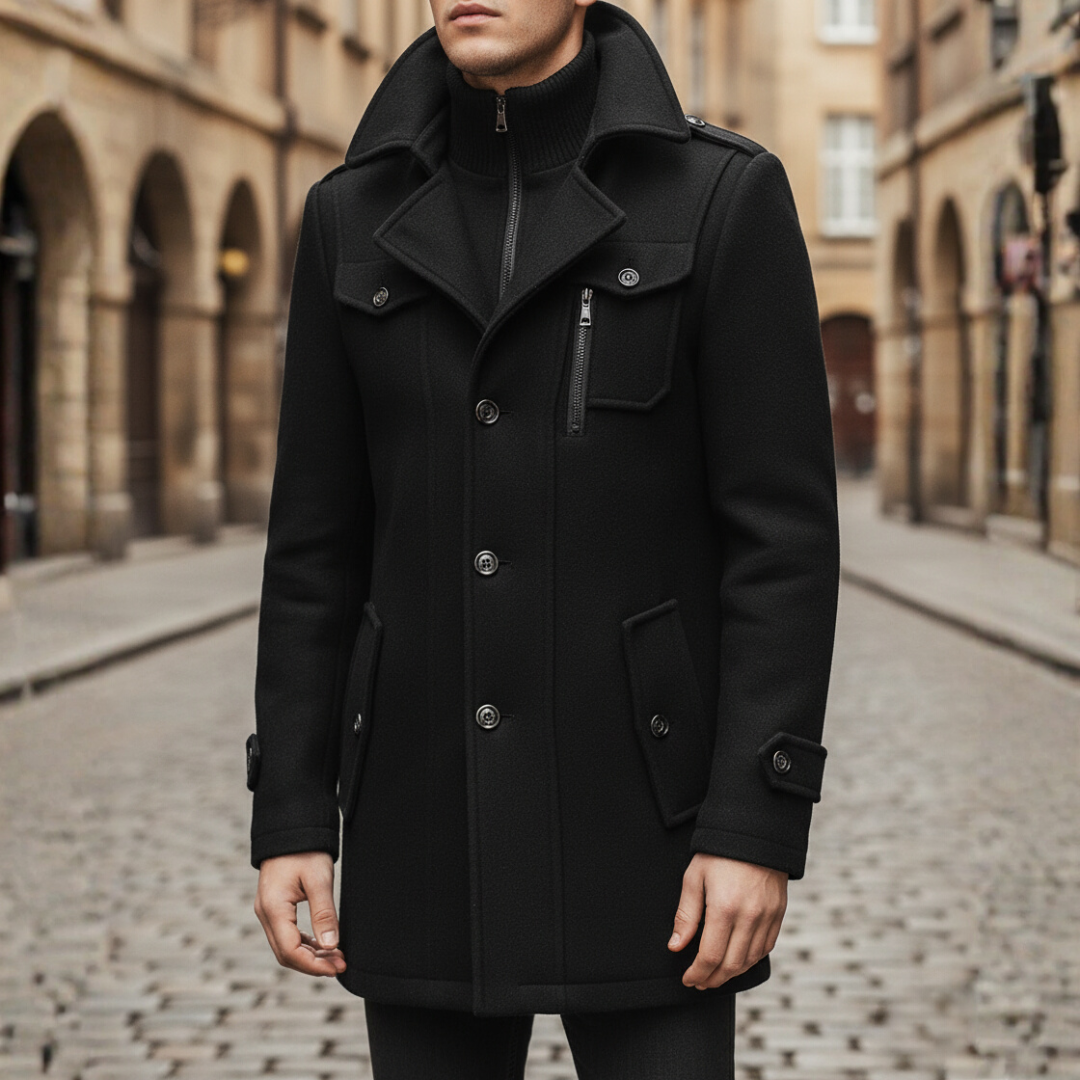 Cappotto Uomo con Tasche e Zip