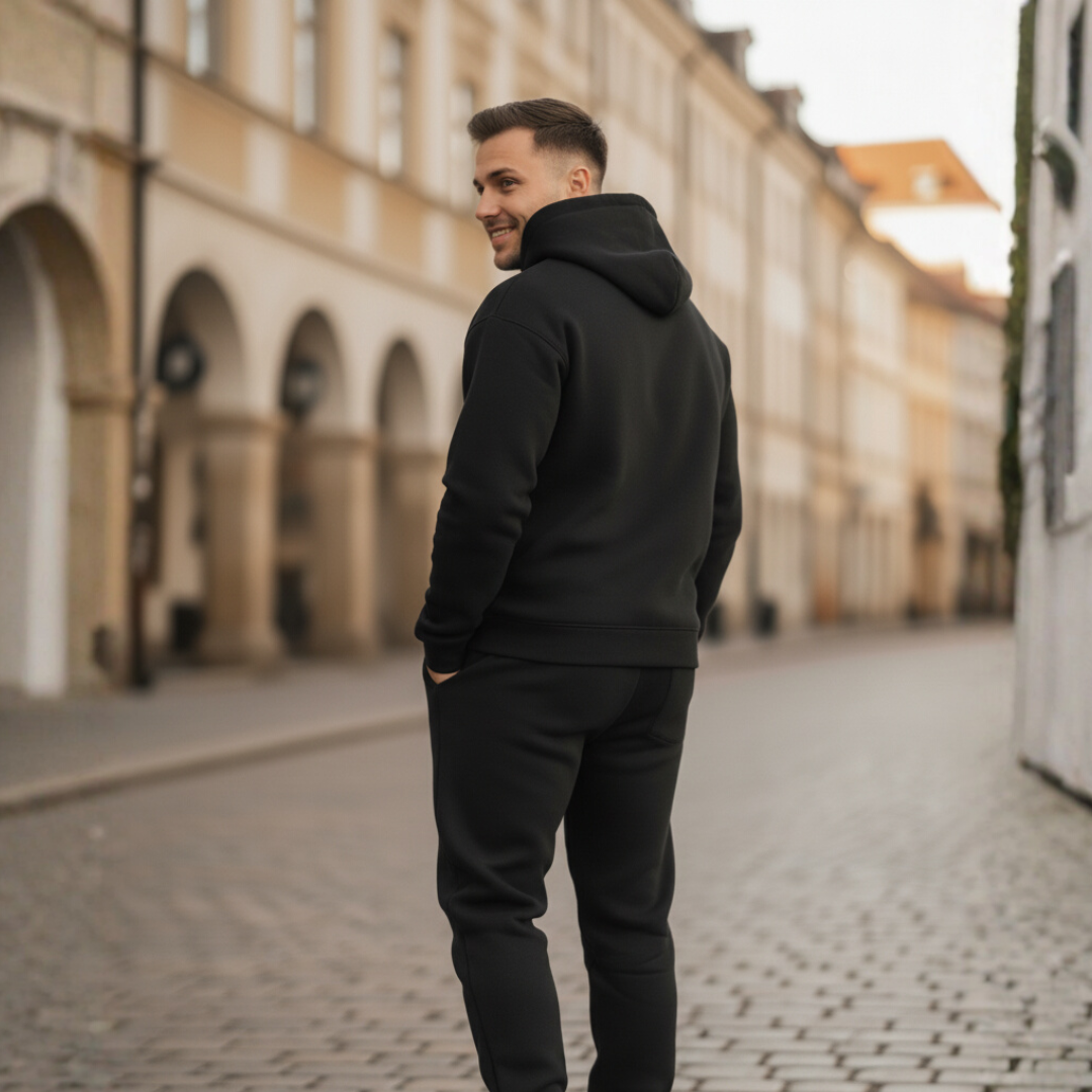 Tuta Uomo Felpato Casual con Cappuccio