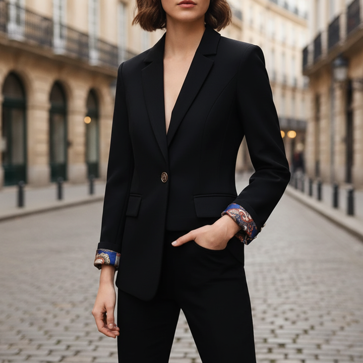 Blazer Donna Con Bottoni Maniche Con Dettaglio