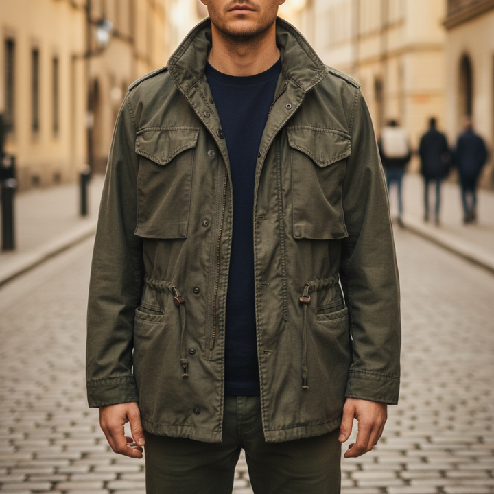 Giacca Uomo Giubbino Military Verde
