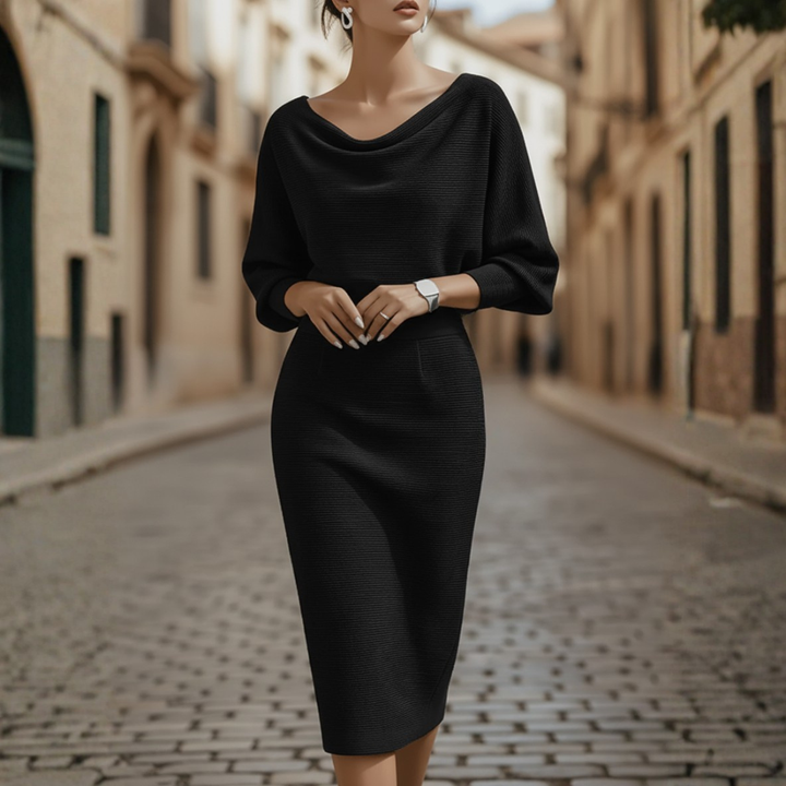 Abito Donna Scollo Ampio Tessuto Morbido Elegante