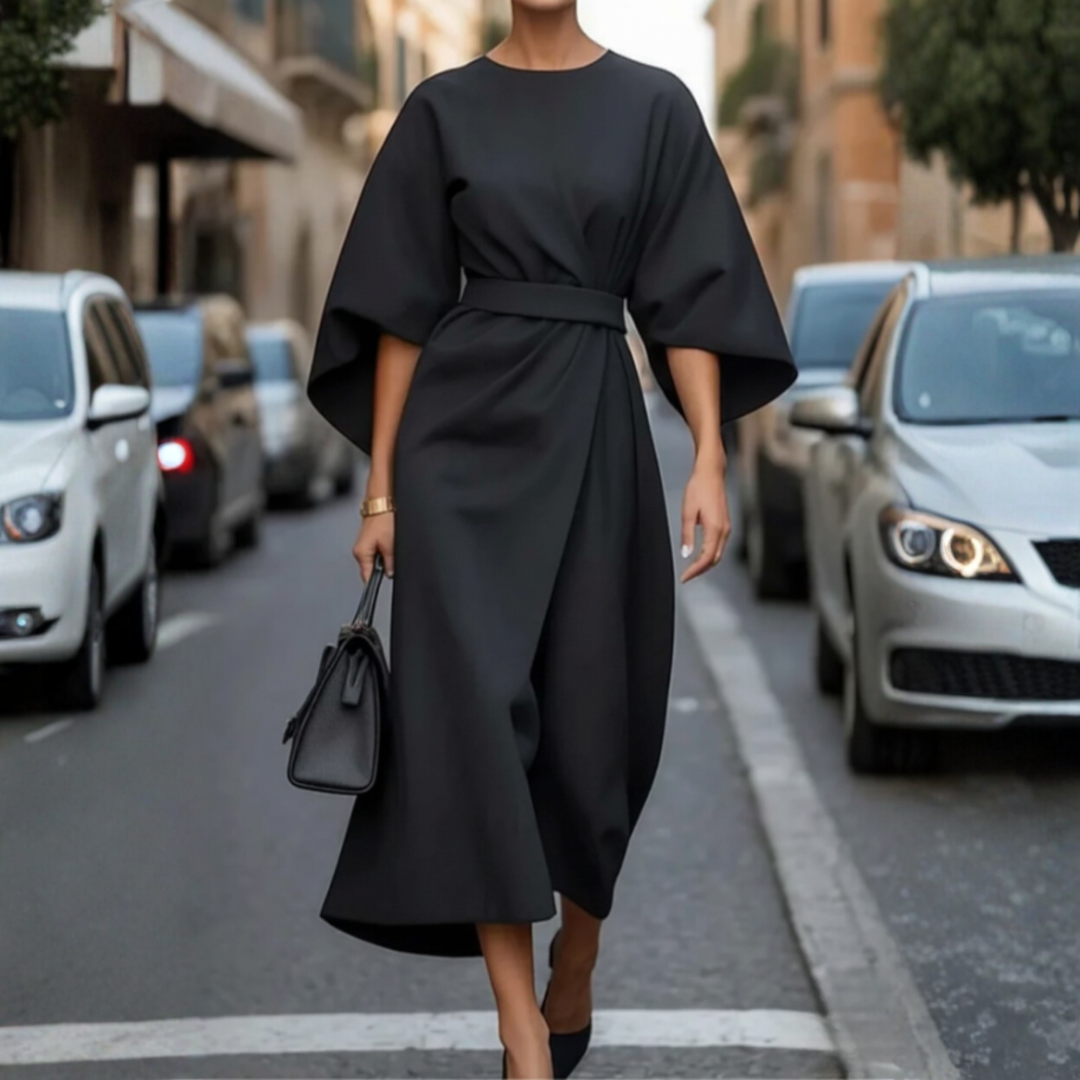 Abito Donna con Maniche a Palloncino e Cintura