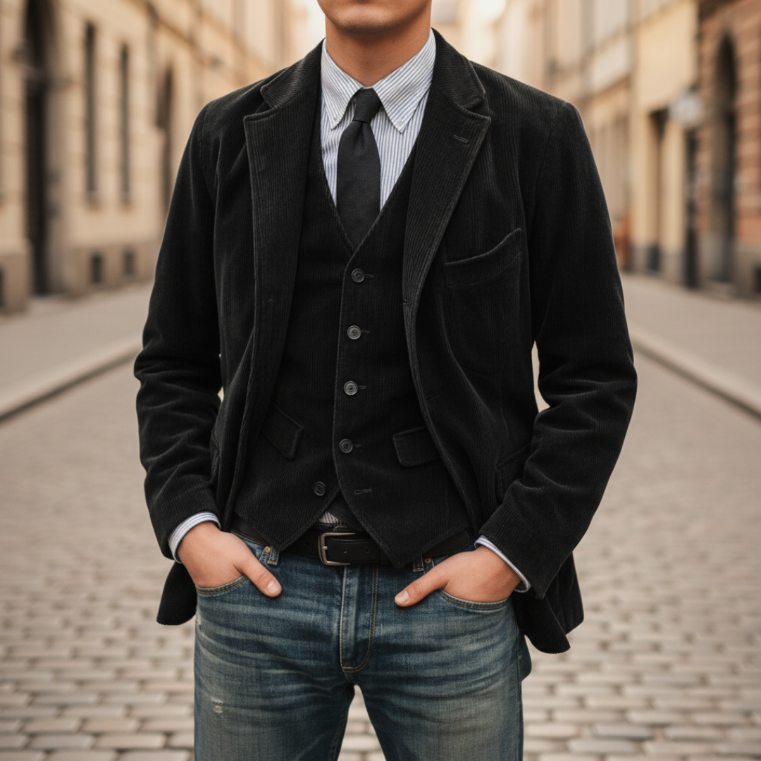 Giacca in velluto uomo con gilet