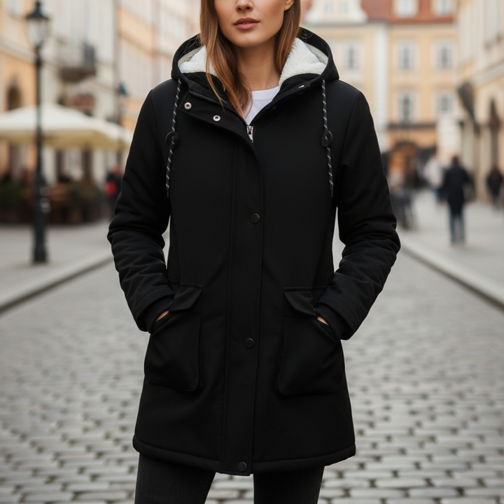 Giacca Donna Impermeabile Cappuccio Materiale Resistente