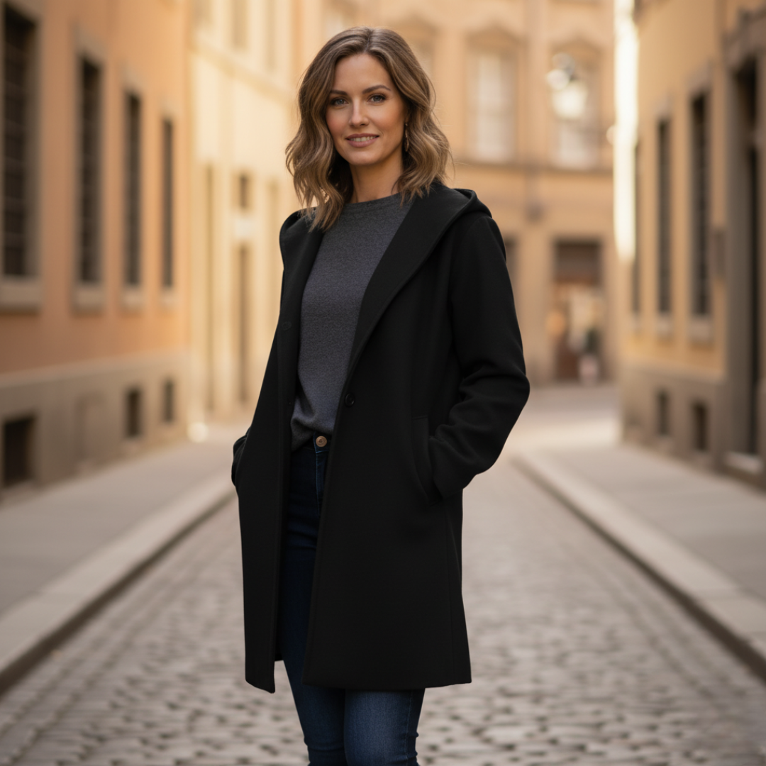 Giacca Donna con Cappuccio in Tessuto Resistente