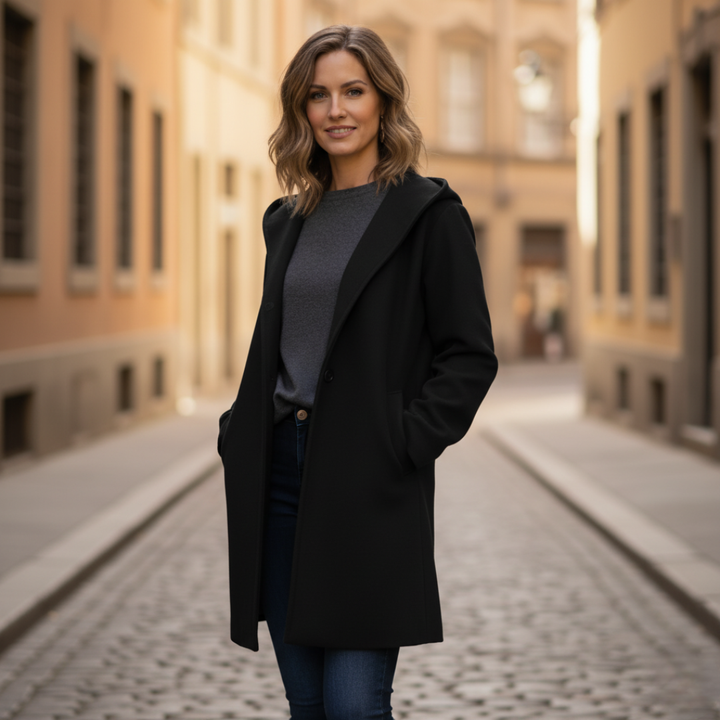 Giacca Donna con Cappuccio in Tessuto Resistente