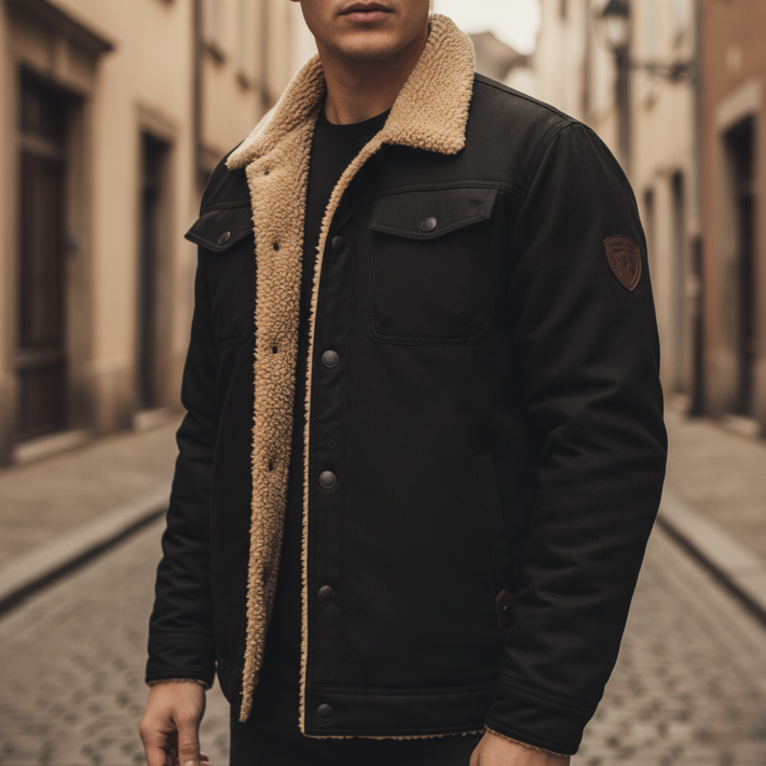 Giacca Uomo con Cappuccio e Tasche Laterali