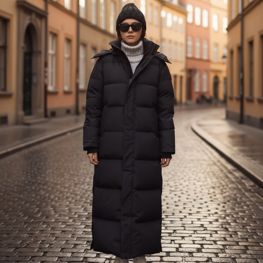 Parka Donna Lunga Invernale Con Cappuccio e Fodera Interna