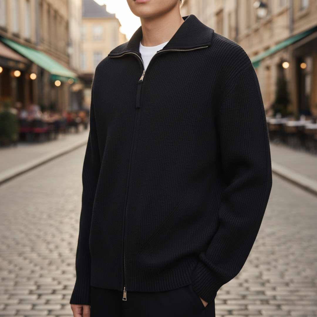 Cardigan Uomo Righe Materiale Misto