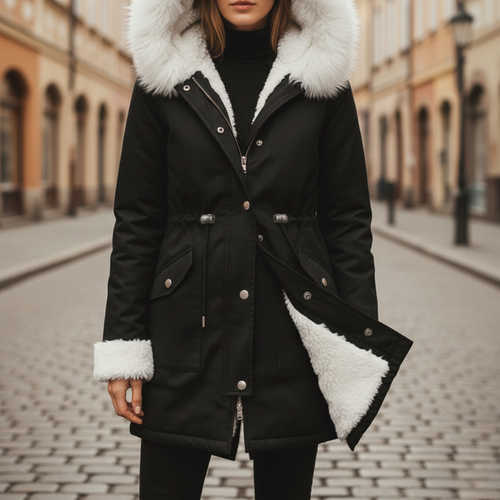 Parka Donna Invernale con Cappuccio e Pelliccia