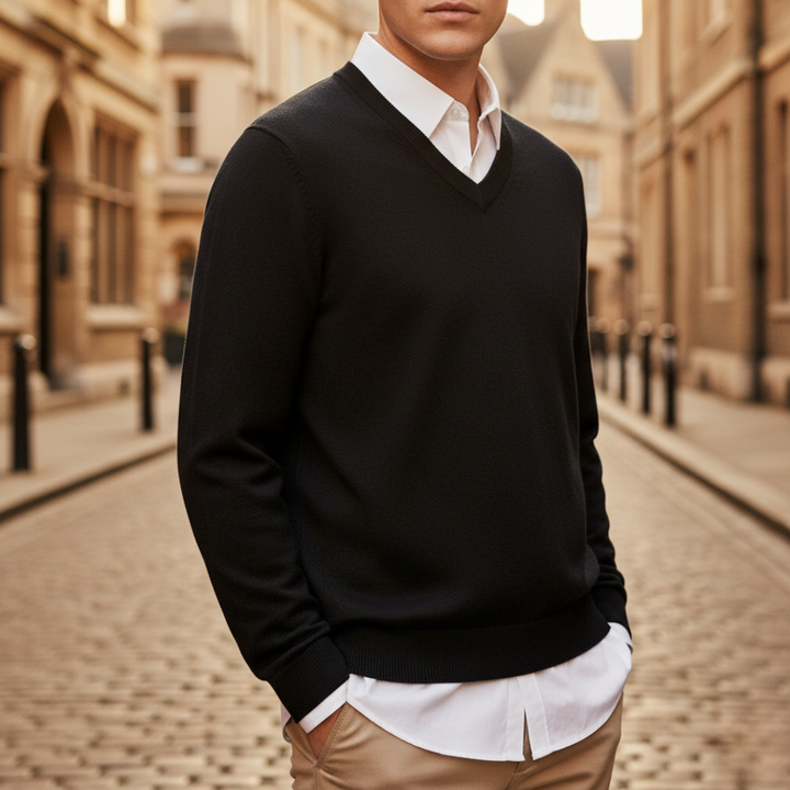 Maglione Uomo Collo a V Tessuto Morbido