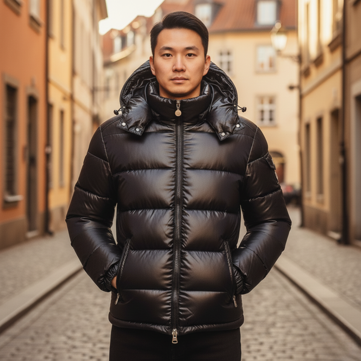 Giacca Uomo Piumino Impermeabile Cappuccio