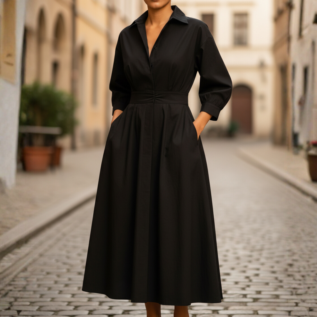 Abito Donna con Collo e Maniche Lunghe