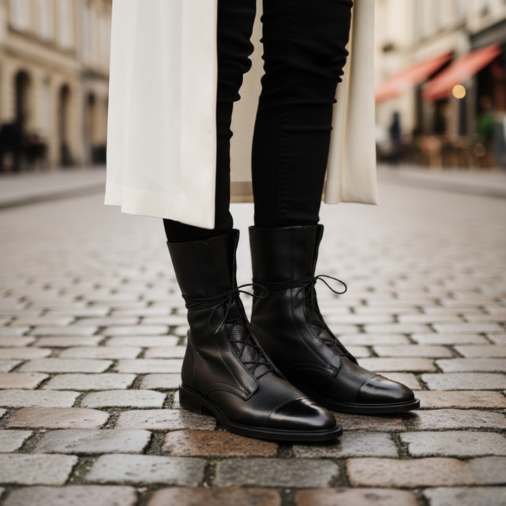 Stivaletti Donna con Lacci Tomaia Morbida