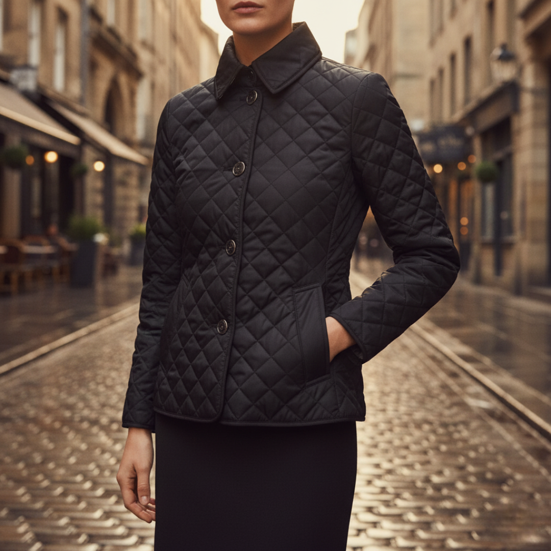 Giacca Donna Trapuntata Diamante Bottoni Leggera