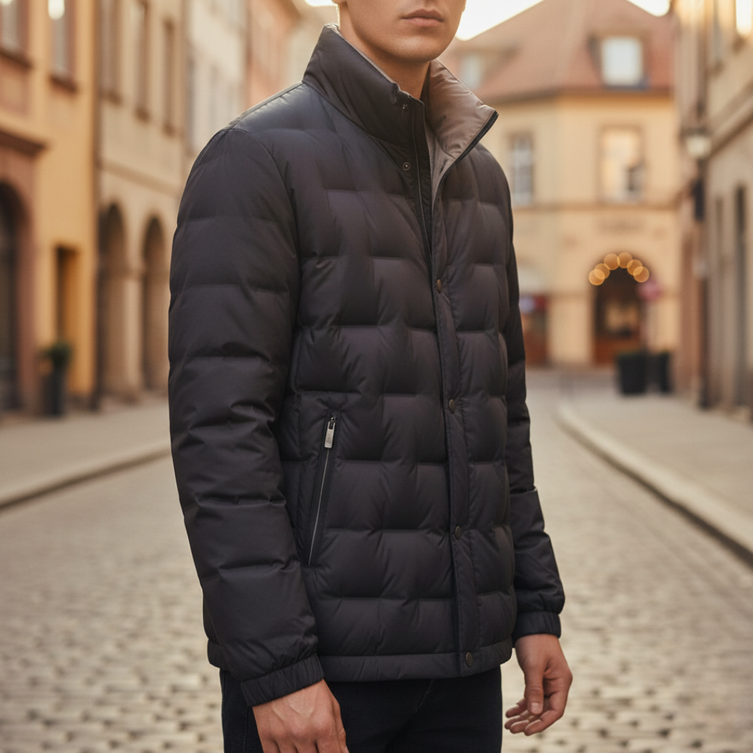 Giacca Piumino Uomo Poliestere Invernale Con Cerniera
