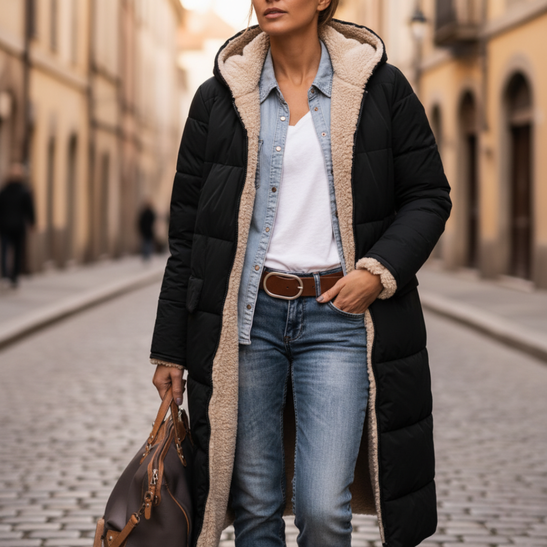 Giacca imbottita donna con cappuccio