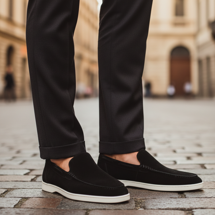 Mocassini Uomo Scamosciati Suola Gomma