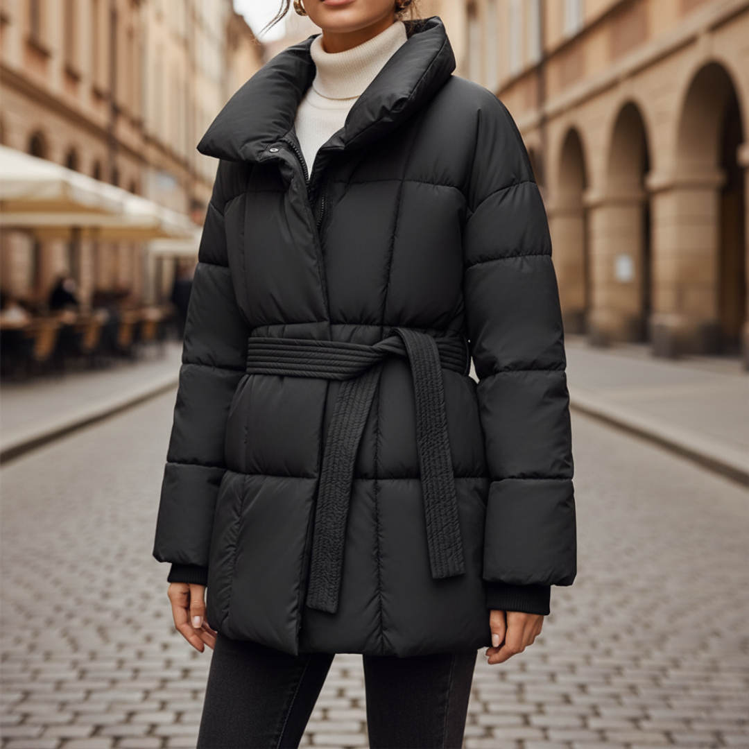 Giacca Donna Invernale Con Cintura e Fodera Interna