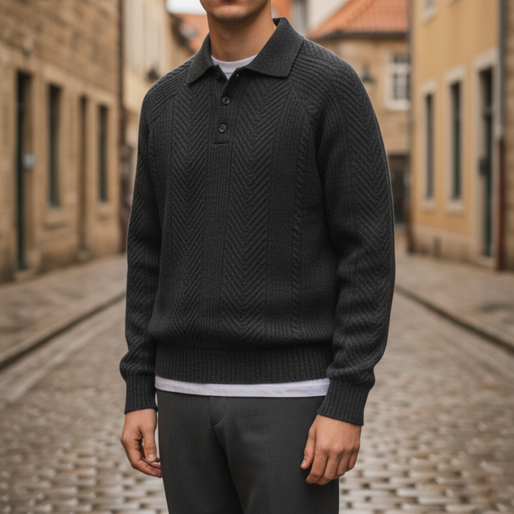 Maglione Uomo in con Collo a Polo