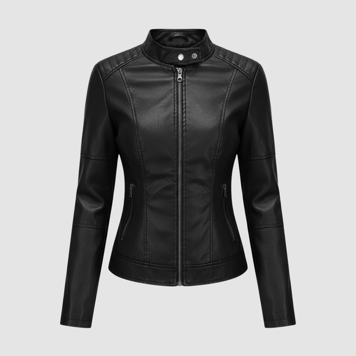 Giacca biker da donna con colletto alla coreana